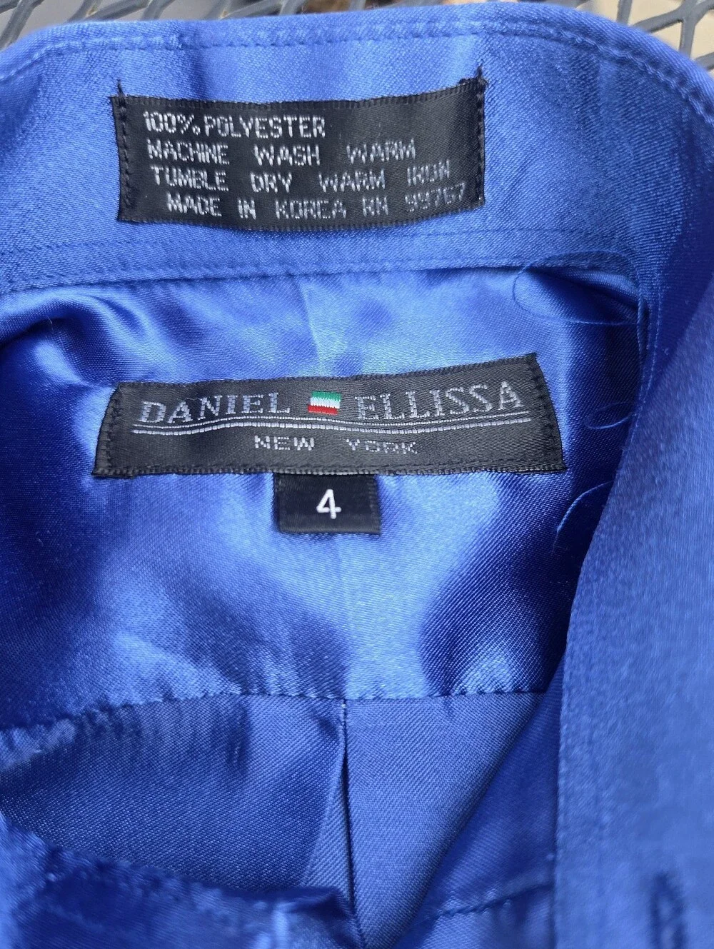 Daniel Ellissa Boy's Shiny Blue Satin Dress Shirt And Tie Set, Size:4